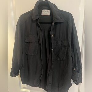 Free People We The Free made for the sun linen shirt black small